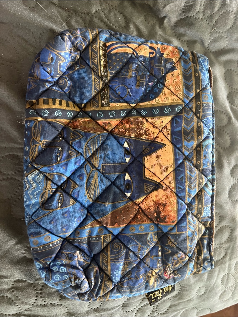 Vans Blue and Tan Quilted Cat-Print Pot Holder